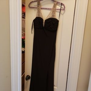 Black dress with rhinestone detail